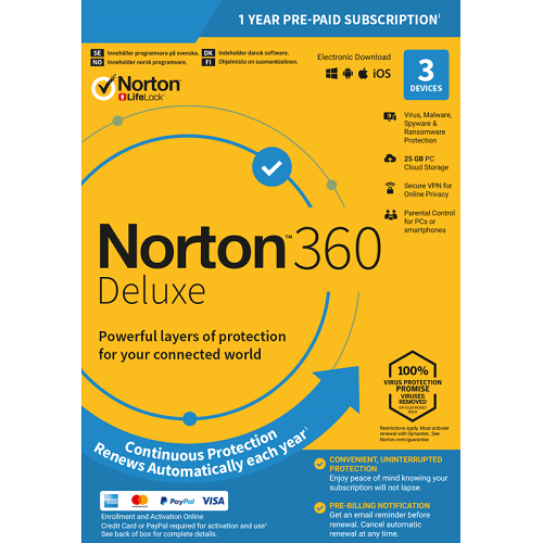 Norton 360 Delux 3 Device 1 Year